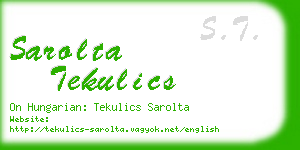 sarolta tekulics business card
